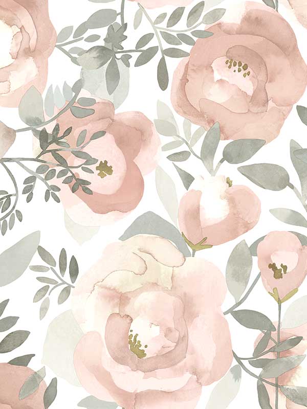 Orla Floral fabric in rose color - pattern number 2903-25838 - by A Street Prints in the Bluebell collection
