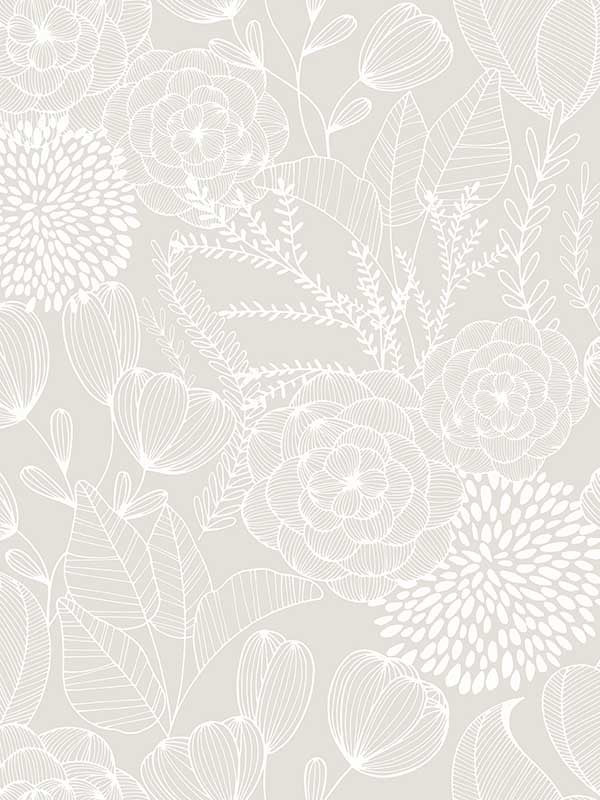 Alannah Botanical wallpaper in bone color - pattern number 2903-25858 - by A Street Prints in the Bluebell collection