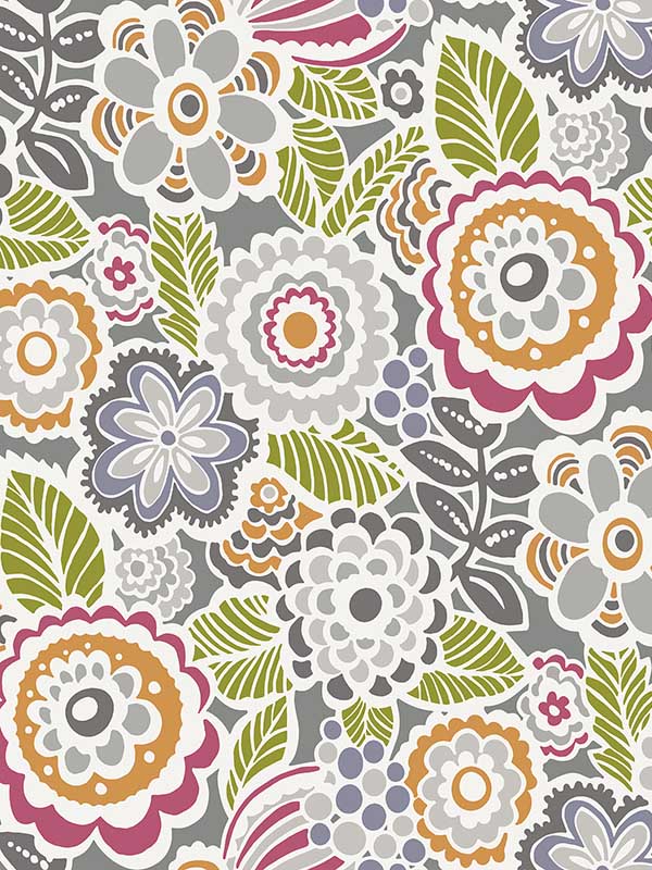 Lucy Floral wallpaper in multicolor color - pattern number 2903-25865 - by A Street Prints in the Bluebell collection