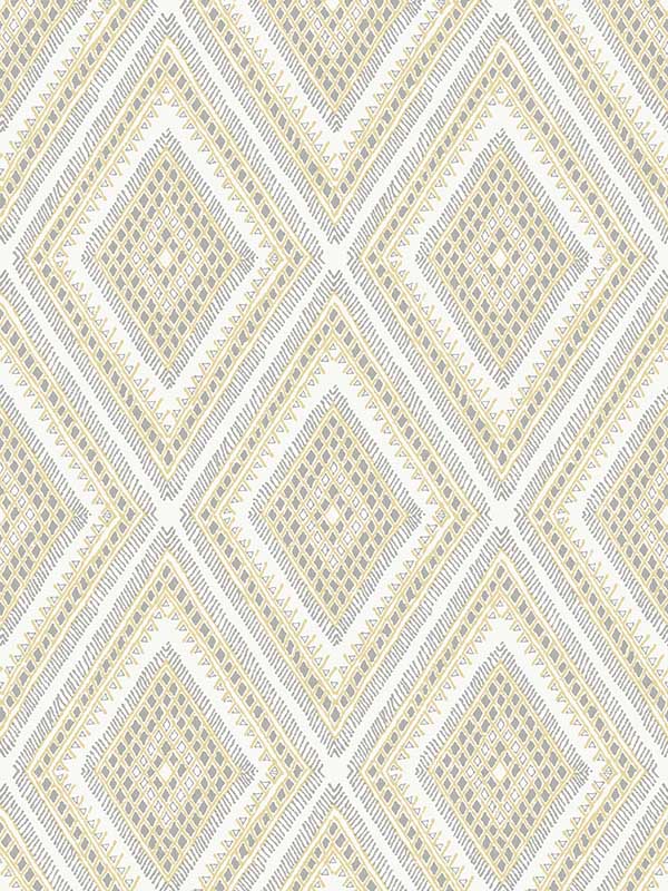 Zaya Tribal Diamonds fabric in light yellow color - pattern number 2969-26014 - by A Street Prints in the Pacifica collection