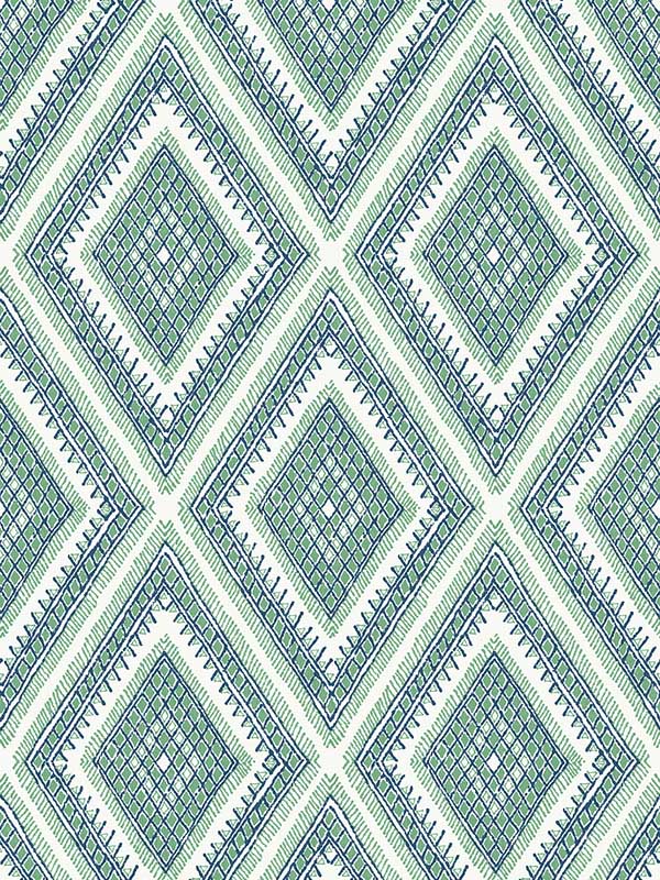 Zaya Tribal Diamonds fabric in green color - pattern number 2969-26016 - by A Street Prints in the Pacifica collection