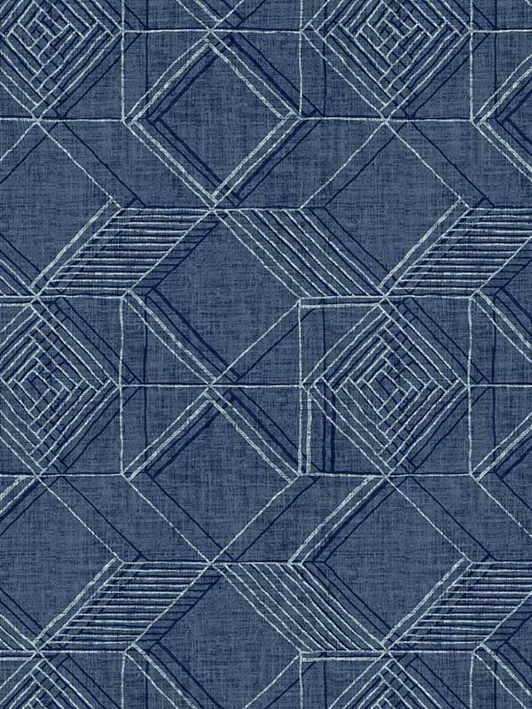 Moki Lattice Geometric wallpaper in blue color - pattern number 2969-26017 - by A Street Prints in the Pacifica collection