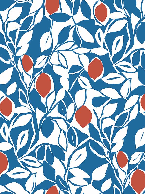 Loretto Citrus wallpaper in blue color - pattern number 2969-26024 - by A Street Prints in the Pacifica collection