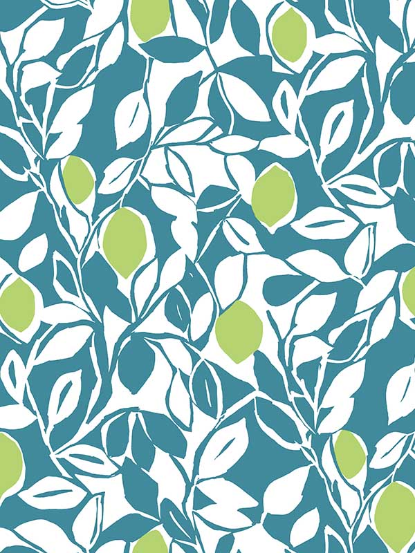 Loretto Citrus wallpaper in teal color - pattern number 2969-26026 - by A Street Prints in the Pacifica collection
