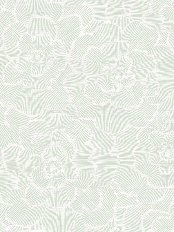 Periwinkle Textured Floral fabric in green color - pattern number 2969-26040 - by A Street Prints in the Pacifica collection