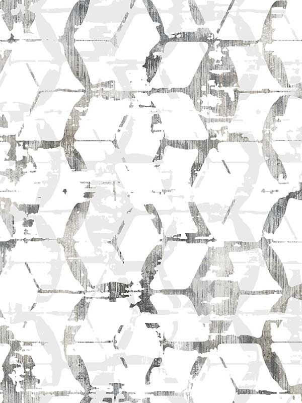 Augustine Distressed Geometric wallpaper in black color - pattern number 2969-26043 - by A Street Prints in the Pacifica collection