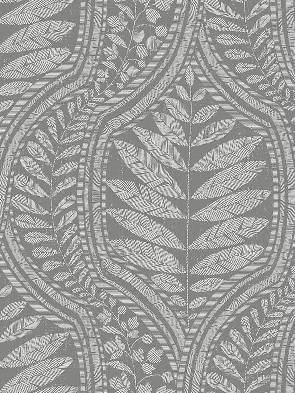 Juno Ogee wallpaper in dark grey color - pattern number 2964-25951 - by A Street Prints in the Scott Living collection