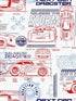 Disney and Pixar Cars Schematic fabric in red color - pattern number DI0915 - by York in the Disney Kids Vol 4 collection