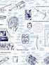 Marvels Heroes Schematics fabric in blue color - pattern number DI0935 - by York in the Disney Kids Vol 4 collection