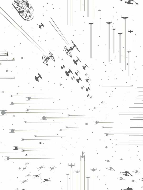Star Wars Galactic Battles fabric in black and white color - pattern number DI0952 - by York in the Disney Kids Vol 4 collection