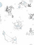 Disney Winnie the Pooh Playmates fabric in white and blue color - pattern number DI0983 - by York in the Disney Kids Vol 4 collection