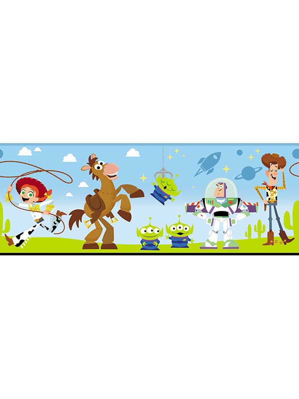 Disney and Pixar Toy Story 4 fabric in green color - pattern number DI1018BD - by York in the Disney Kids Vol 4 collection