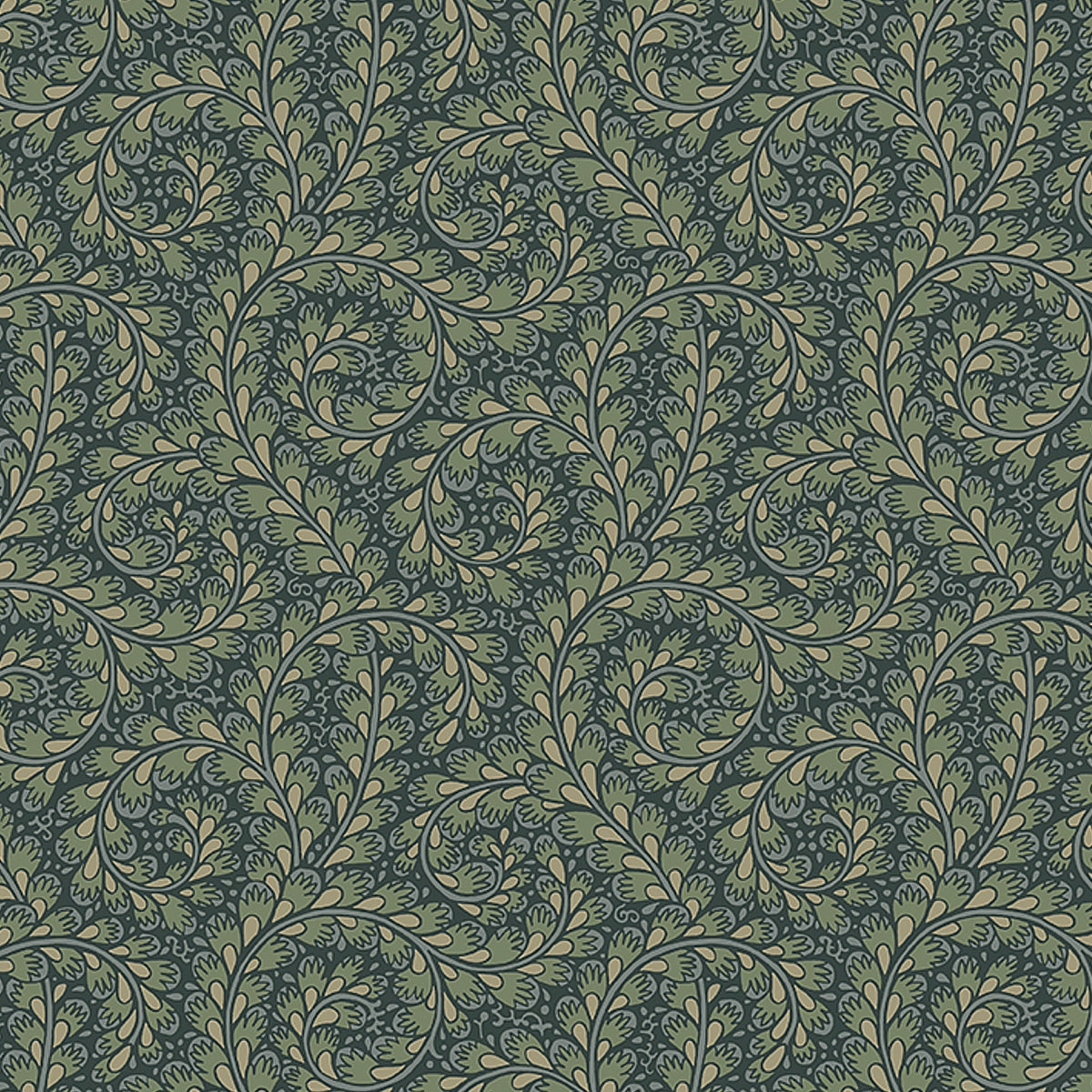 Wild Ferns wallpaper in spruce color - pattern number 2258 - by Schumacher in the Borastapeter collection