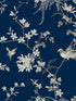 Bird and Blossom Chinoserie fabric in blue color - pattern number KT2171 - by Ronald Redding in the 24 Karat collection
