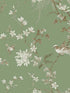 Bird and Blossom Chinoserie fabric in green color - pattern number KT2175 - by Ronald Redding in the 24 Karat collection