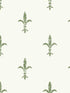 Fleur De Lis wallpaper in white and green color - pattern number KT2194 - by Ronald Redding in the 24 Karat collection