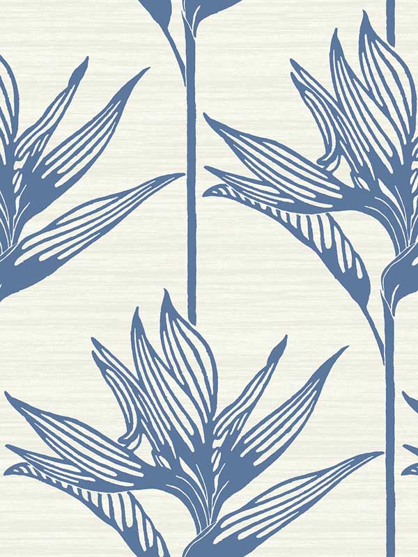 Bird of Paradise wallpaper in blue color - pattern number TC2671 - by York in the Tropics Resource Library collection