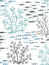 Marine Garden wallpaper in blue and brown color - pattern number CV4406 - by York in the Waters Edge Resource Library collection