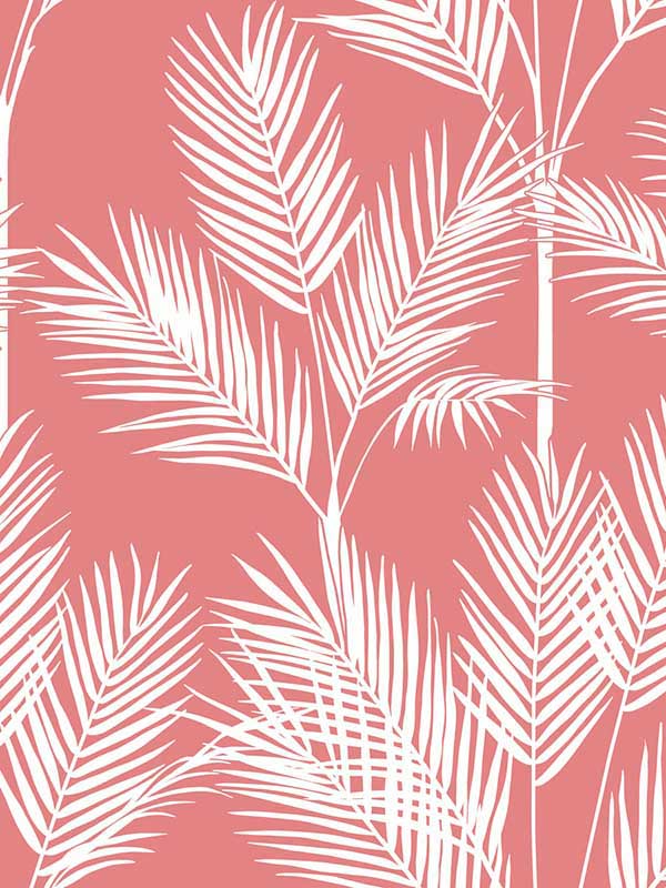 King Palm Silhouette fabric in coral color - pattern number CV4407 - by York in the Waters Edge Resource Library collection