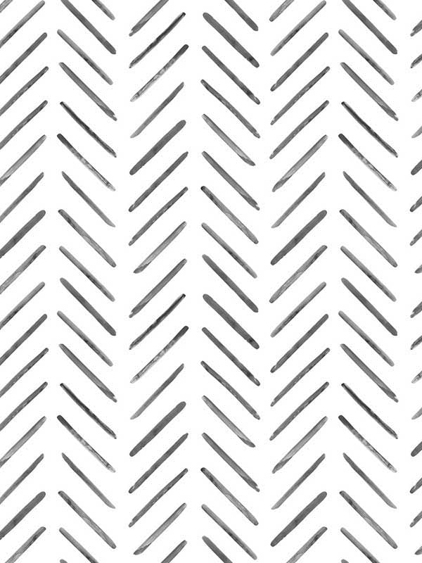 Painted Herringbone fabric in black color - pattern number CV4454 - by York in the Waters Edge Resource Library collection