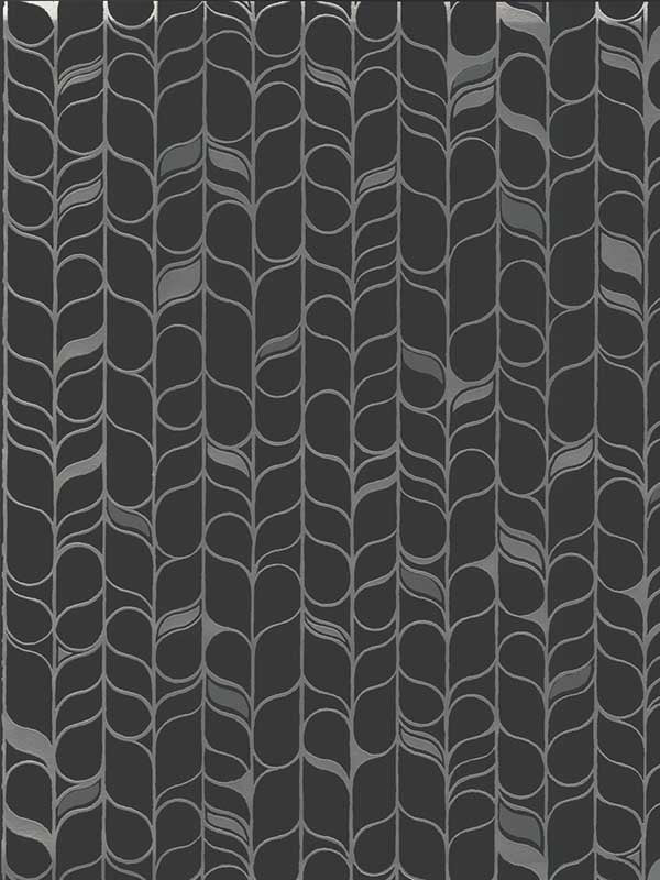 Perfect Petals fabric in black and silver color - pattern number OS4205 - by Candice Olson in the Modern Nature Second Edition collection