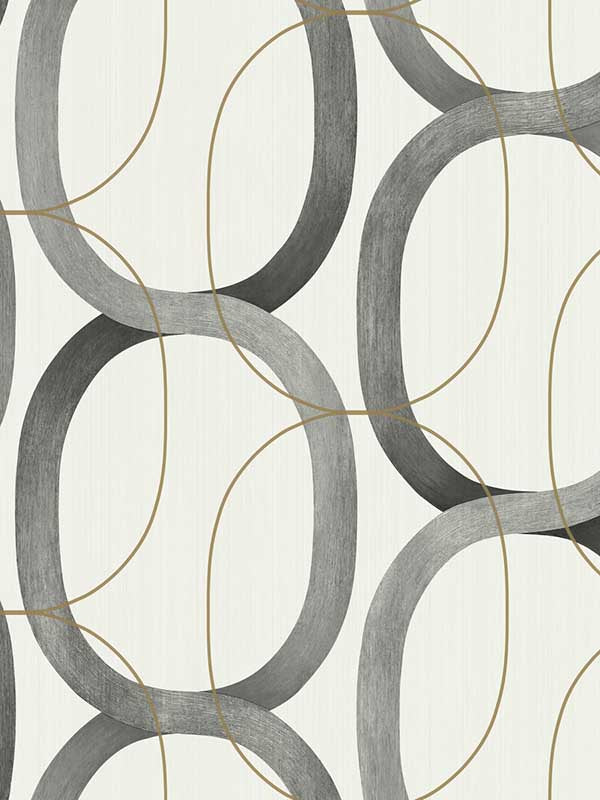 Interlock fabric in black and gold color - pattern number OS4213 - by Candice Olson in the Modern Nature Second Edition collection