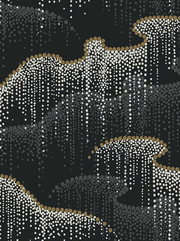Moonlight Pearls fabric in black color - pattern number OS4261 - by Candice Olson in the Modern Nature Second Edition collection