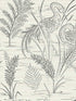 Fernwater Cranes wallpaper in black and grey color - pattern number GR5953 - by York in the Grandmillennial collection