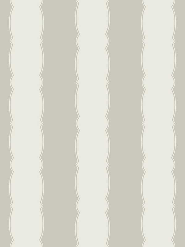 Scalloped Stripe wallpaper in grey color - pattern number GR6013 - by York in the Grandmillennial collection