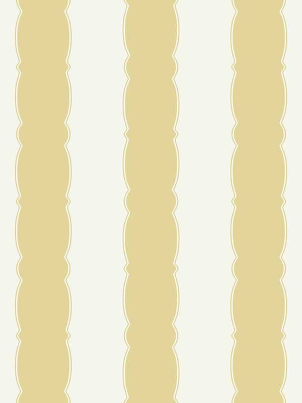 Scalloped Stripe wallpaper in yellow color - pattern number GR6016 - by York in the Grandmillennial collection