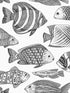 Wailea Tropical School fabric in black color - pattern number 2927-80200 - by A Street Prints in the Newport collection