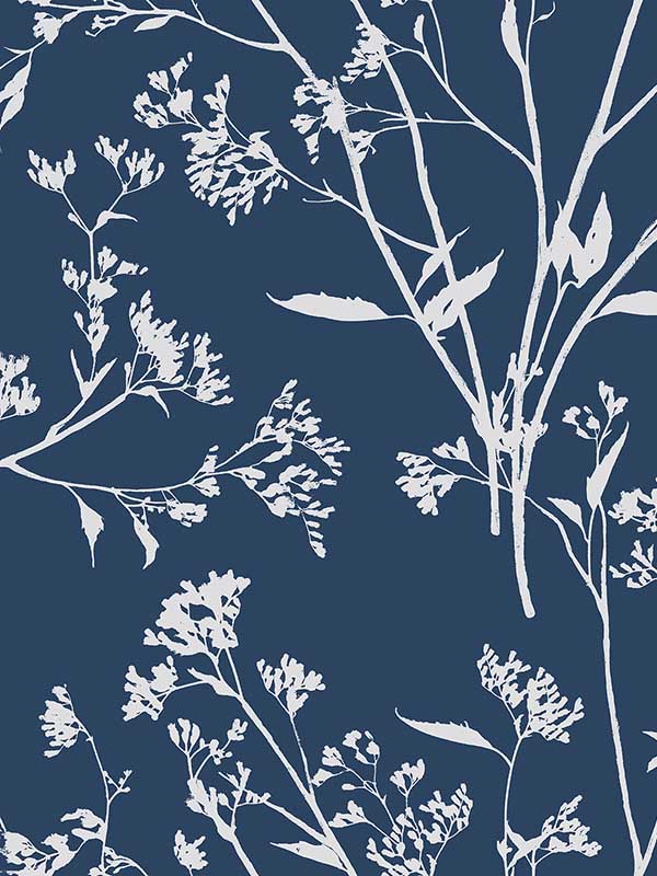 Southport Delicate Branches fabric in navy color - pattern number 2927-80712 - by A Street Prints in the Newport collection