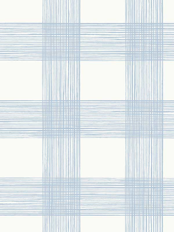 Scarborough Striated Plaid fabric in light blue color - pattern number 2927-80912 - by A Street Prints in the Newport collection