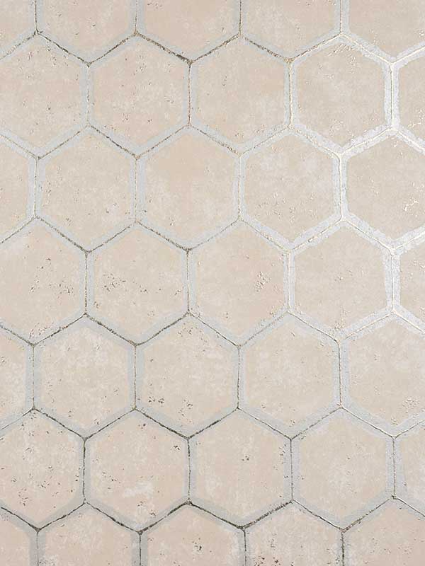 Starling Honeycomb fabric in copper color - pattern number 2927-00405 - by Brewster in the Polished collection
