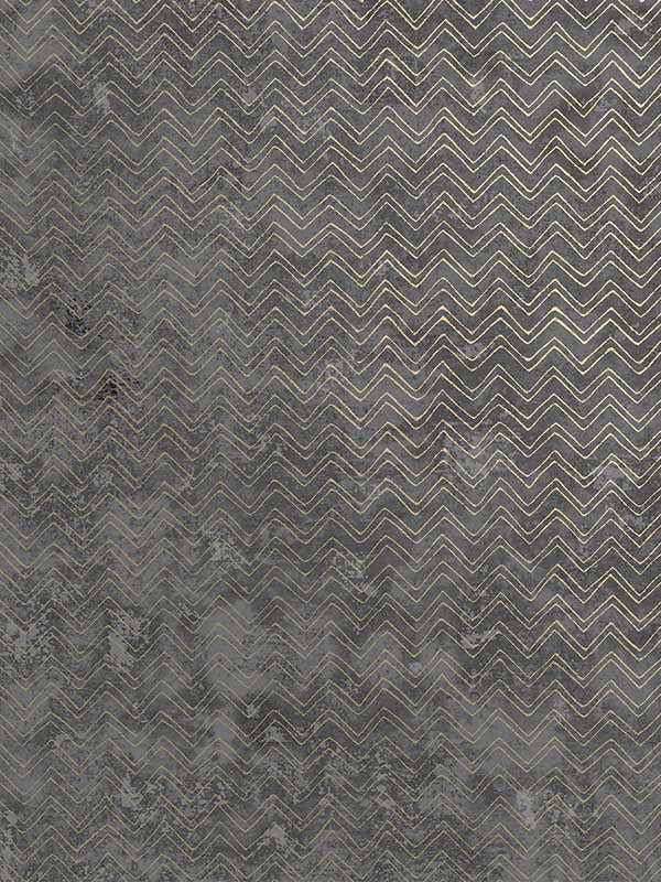 Luna Distressed Chevron fabric in charcoal color - pattern number 2927-00601 - by Brewster in the Polished collection
