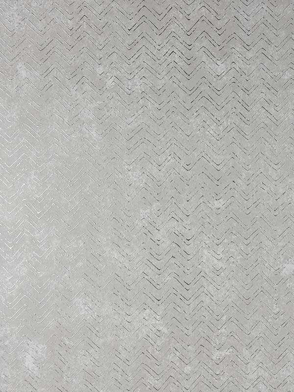 Luna Distressed Chevron fabric in silver color - pattern number 2927-00607 - by Brewster in the Polished collection