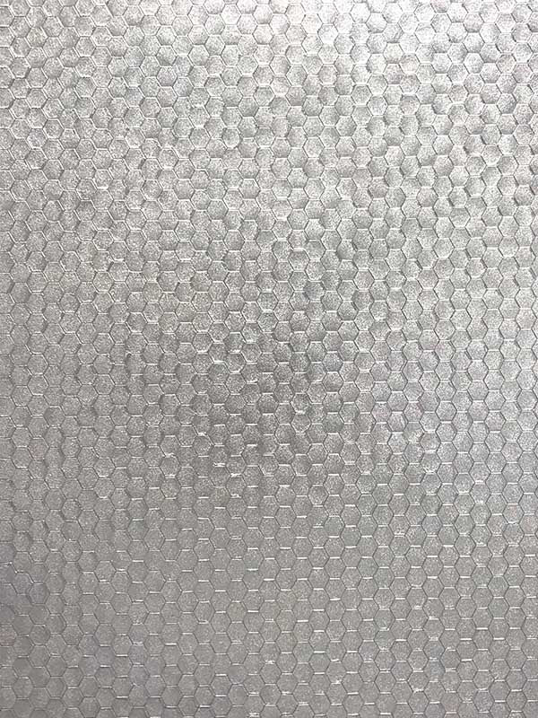 Carbon Honeycomb Geometric fabric in silver color - pattern number 2927-42485 - by Brewster in the Polished collection