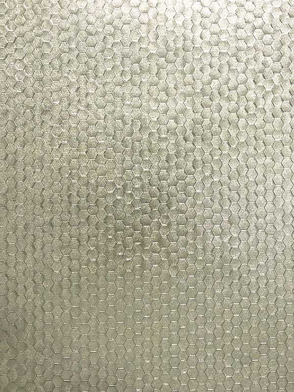 Carbon Honeycomb Geometric fabric in platinum color - pattern number 2927-42486 - by Brewster in the Polished collection