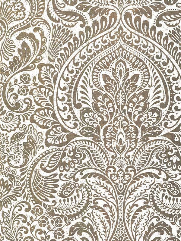Artemis Floral Damask wallpaper in gold color - pattern number 4019-86441 - by A Street Prints in the Lustre A Metallic Collection collection