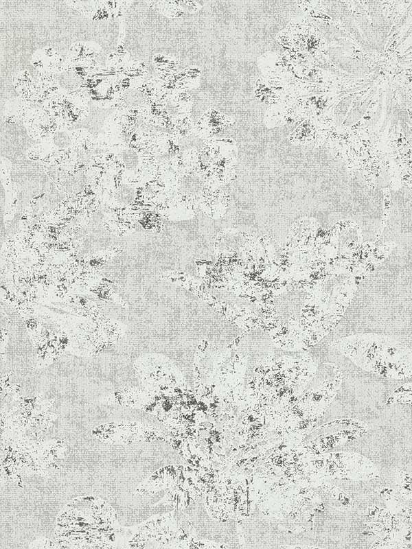 Kala Floral wallpaper in platinum color - pattern number 4019-86459 - by A Street Prints in the Lustre A Metallic Collection collection
