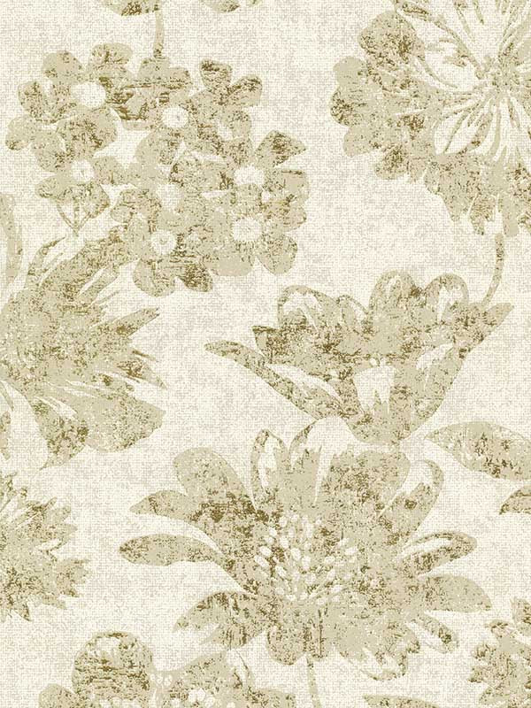 Kala Floral wallpaper in gold color - pattern number 4019-86460 - by A Street Prints in the Lustre A Metallic Collection collection