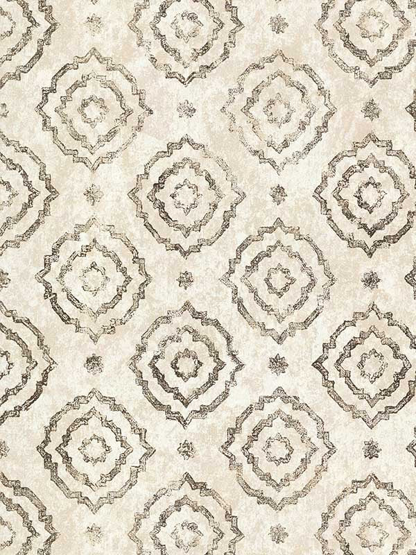 Uma Star Medallion fabric in gold color - pattern number 4019-86463 - by A Street Prints in the Lustre A Metallic Collection collection