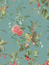 Floris Woodland Floral fabric in turquoise color - pattern number 300115 - by Eijffinger in the Pip Studio Amsterdam 5 collection