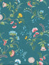 La Majorelle Ornate Floral fabric in teal color - pattern number 300125 - by Eijffinger in the Pip Studio Amsterdam 5 collection