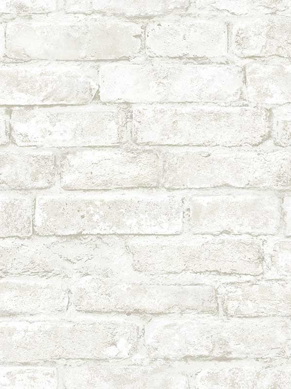 Arlington Brick wallpaper in white color - pattern number 3123-12481 - by Chesapeake in the Homestead collection