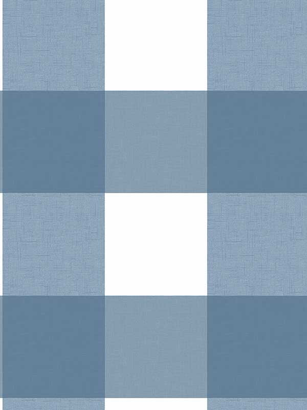 Amos Gingham wallpaper in navy color - pattern number 3123-12533 - by Chesapeake in the Homestead collection