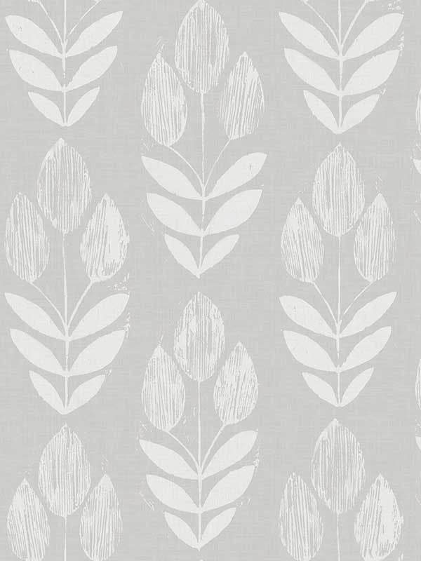 Garland Block Tulip wallpaper in grey color - pattern number 3123-24473 - by Chesapeake in the Homestead collection