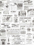 Adamstown Newspaper Classifieds fabric in ivory color - pattern number 3123-64272 - by Chesapeake in the Homestead collection