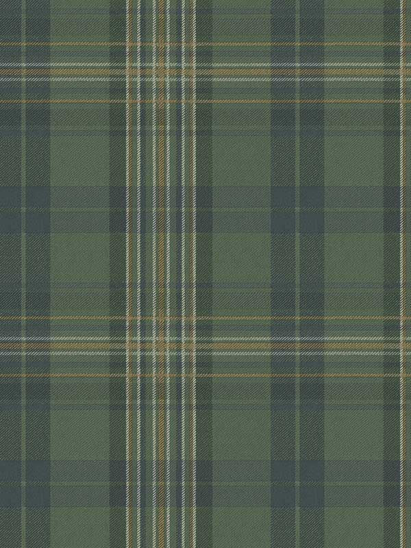 Austin Plaid wallpaper in green color - pattern number 3123-330212 - by Chesapeake in the Homestead collection