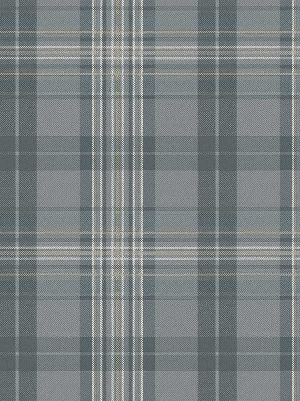 Austin Plaid wallpaper in slate color - pattern number 3123-330214 - by Chesapeake in the Homestead collection